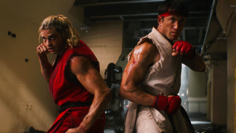 Ryu and Ken face off in a scene from the upcoming Street Fighter movie directed by Kitao Sakurai